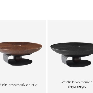 Set de mese de cafea Pureview din lemn de nuc și oțel galvanizat, cu design modern și finisaje premium. Eleganță naturală și str