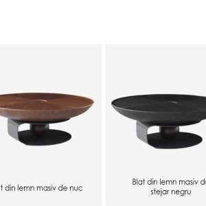 Set de mese de cafea Pureview din lemn de nuc și oțel galvanizat, cu design modern și finisaje premium. Eleganță naturală și str