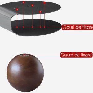 Set de mese de cafea Pureview din lemn de nuc și oțel galvanizat, cu design modern și finisaje premium. Eleganță naturală și str