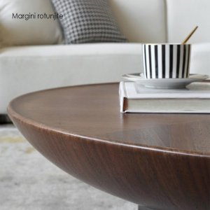 Set de mese de cafea Pureview din lemn de nuc și oțel galvanizat, cu design modern și finisaje premium. Eleganță naturală și str