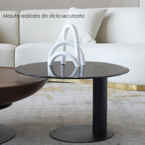 Set de mese de cafea Pureview din lemn de nuc și oțel galvanizat, cu design modern și finisaje premium. Eleganță naturală și str