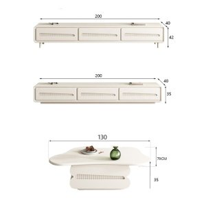 Masa living si comoda tv premium Snow, Homedit