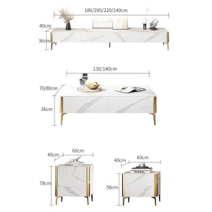 Set comoda tv, masa cafea si console Goldstone, masa living