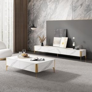 Set comoda tv, masa cafea si console Goldstone, masa living