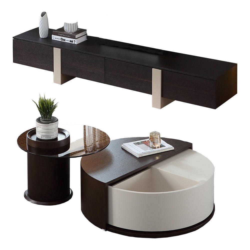 Set comoda tv si masa cafea premium Oak, Homedit