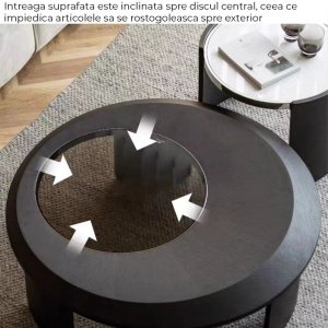 Masa living premium Midnight 150 cm, masa cafea, Homedit