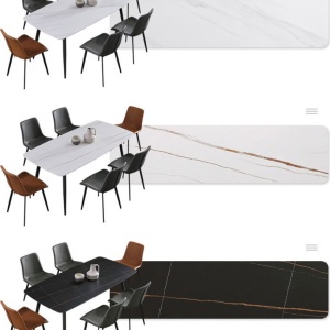 Masa dining lemn si piatra naturala Highness, masa bucatarie