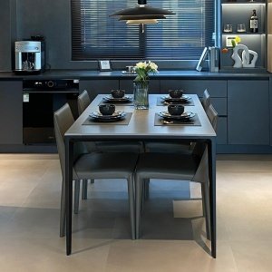 Masa living aluminiu si piatra naturala premium Easys, Homedit