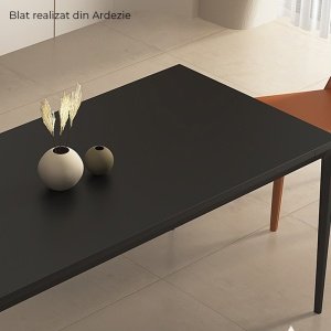 Masa living aluminiu si piatra naturala premium Easys, Homedit