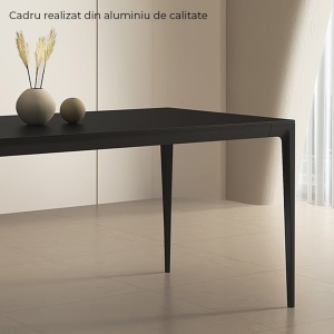 Masa living aluminiu si piatra naturala premium Easys, Homedit