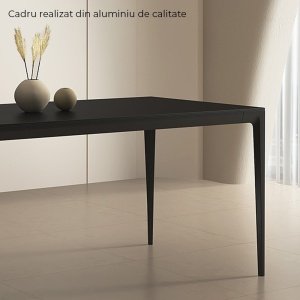 Masa living aluminiu si piatra naturala premium Easys, Homedit