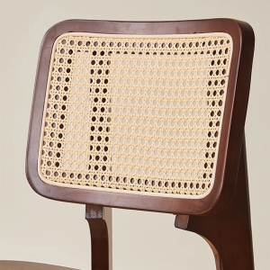 Scaun lemn de cauciuc premium Rita, scaun lemn si ratan, Homedit