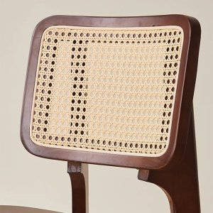 Scaun lemn de cauciuc premium Rita, scaun lemn si ratan, Homedit