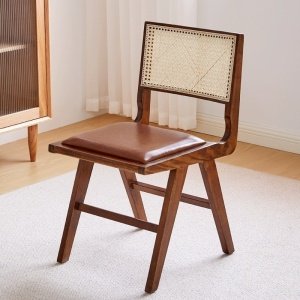 Scaun lemn masiv si piele premium Ero, Homedit