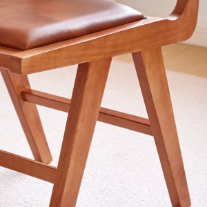 Scaun lemn masiv si piele premium Ero, Homedit