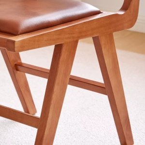 Scaun lemn masiv si piele premium Ero, Homedit
