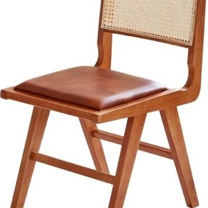 Scaun lemn masiv si piele premium Ero, Homedit