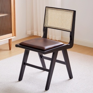 Scaun lemn masiv si piele premium Ero, Homedit