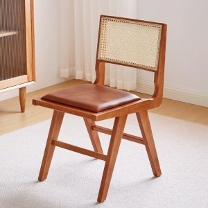 Scaun lemn masiv si piele premium Ero, Homedit