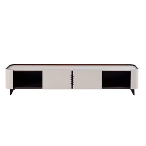 Set Comoda TV si masuta cafea premium, lemn masiv si piele Malibu, Homedit