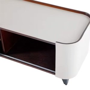 Set Comoda TV si masuta cafea premium, lemn masiv si piele Malibu, Homedit