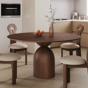 Masă Africa din lemn de frasin, masa rotunda cu diametru 120 cm | Homedit