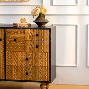 Consola mobilier premium din lemn masiv de pin, comoda Bungalow