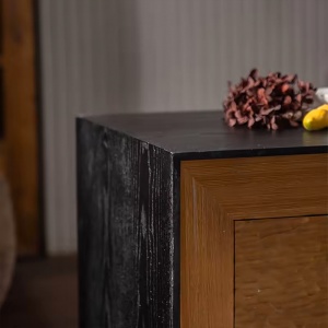 Noptiera, 58 cm x 51 cm x 45 cm din lemn masiv Wabi D, Homedit