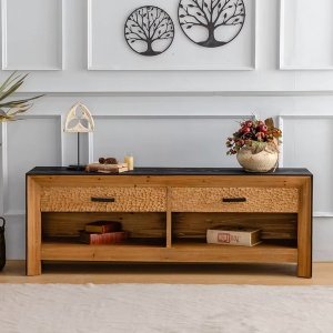 Comoda TV, 160 x 59 x 40 cm lemn masiv Wabi, Homedit