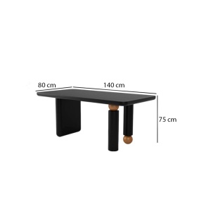 Masa dining sau birou din lemn de stejar 140 cm Gaoli, Homedit