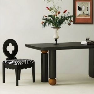 Masa dining sau birou din lemn de stejar 140 cm Gaoli, Homedit