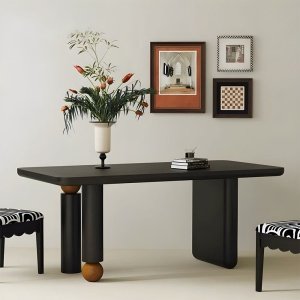 Masa dining sau birou din lemn de stejar 140 cm Gaoli, Homedit