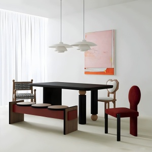 Masa dining sau birou din lemn de stejar 140 cm Gaoli, Homedit