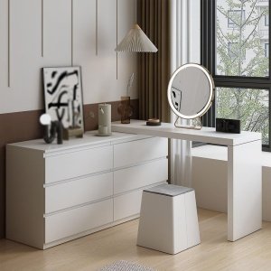 Masa de toaleta premium, masa make-up Stunny 120 cm x 40 cm x 75 cm, Homedit