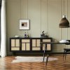 Consola mobilier premium, comoda Manhattan din lemn masiv de frasin 180 cm x 86 cm x 45 cm, Homedit