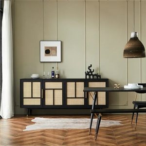 Consola mobilier premium, comoda Manhattan din lemn masiv de frasin 180 cm x 86 cm x 45 cm, Homedit