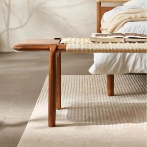 Banca premium din lemn masiv de frasin Yamask, 160x43x42 cm