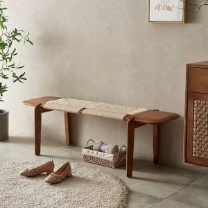 Banca premium din lemn masiv de frasin Yamask, 160x43x42 cm