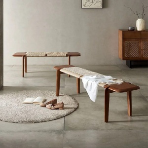 Banca premium din lemn masiv de frasin Yamask, 160x43x42 cm