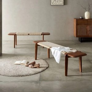 Banca premium din lemn masiv de frasin Yamask, 160x43x42 cm
