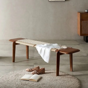 Banca premium din lemn masiv de frasin Yamask, 160x43x42 cm