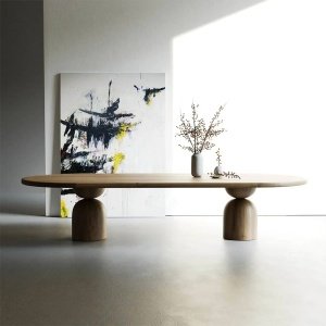 Masa premium din lemn masiv furnir 180 cm x 80 cm x 75 cm DoubleBell, Homedit