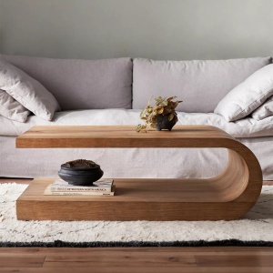 Masuta de cafea Palms din lemn masiv, 122 cm x 76 cm x 43 cm, Homedit