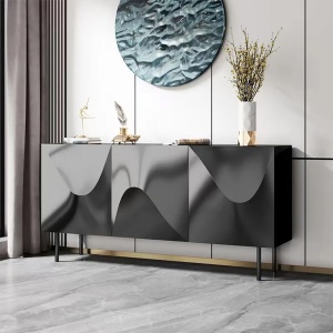 Consola Mobilier Premium Vertigo Black, 140 x 45 x 85 cm Homedit