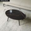 Masuta de cafea din MDF infoliat, 80 cm x 55 cm x 38 cm, masuta living premium Negru Marmura, Homedit