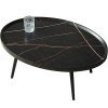 Masuta de cafea din MDF infoliat, 80 cm x 55 cm x 38 cm, masuta living premium Negru Marmura, Homedit
