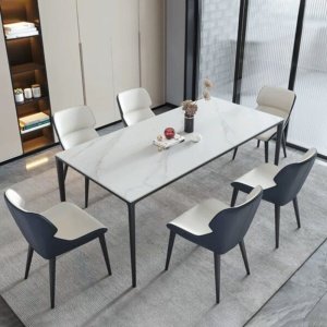 Masa Dining Clairo White, Premium, Homedit