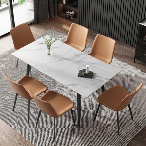 Masa Dining Extensibila Rochelle Marble, Premium, Homedit