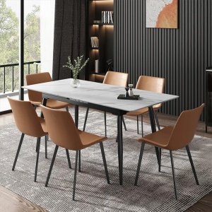 Masa Dining Extensibila Rochelle Marble, Premium, Homedit