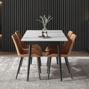Masa Dining Extensibila Rochelle Marble, Premium, Homedit